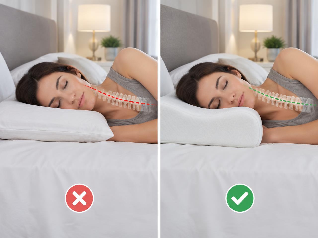 Comparação entre travesseiro comum e travesseiro ergonômico Zuri